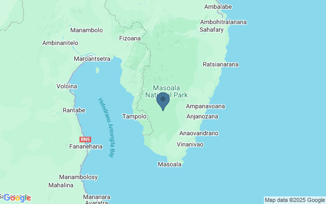 Kaart met locatie Nationaal Park Masoala